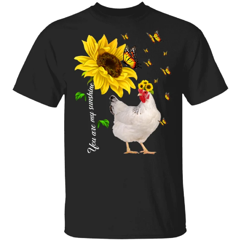 You Are My Sunshine Cute Butterflies Sunflower Chicken Shirt Matching Chicken Lover Fans Farmer Rancher Gifts T-Shirt Graphic Embroidered Appliqued You Are My Sunshine Cute Butterflies Sunflower Chicken Shirt Matching Chicken Lover Fans Farmer Rancher Gifts T-Shirt Graphic Embroidered Appliqued