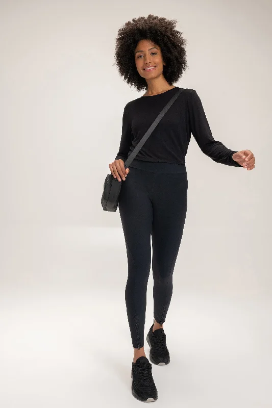 Active Zip Leggings Stylish Faux Leather Leggings