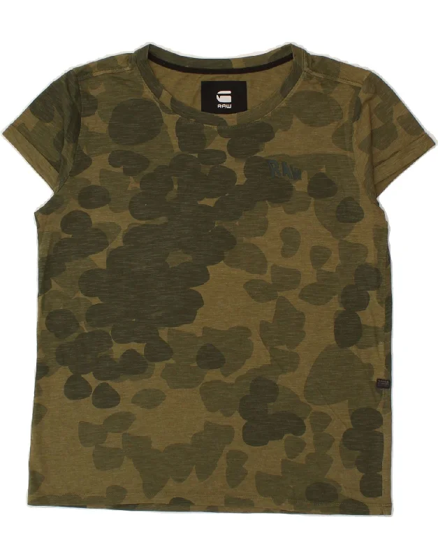 G-STAR Mens Straight Fit T-Shirt Top Small Khaki Camouflage Handmade Hand-knitted Hand-woven G-STAR Mens Straight Fit T-Shirt Top Small Khaki Camouflage Handmade Hand-knitted Hand-woven