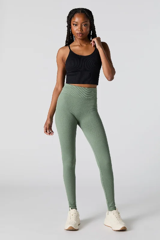 Active Ribbed Legging Fashionable Printed Leggings
