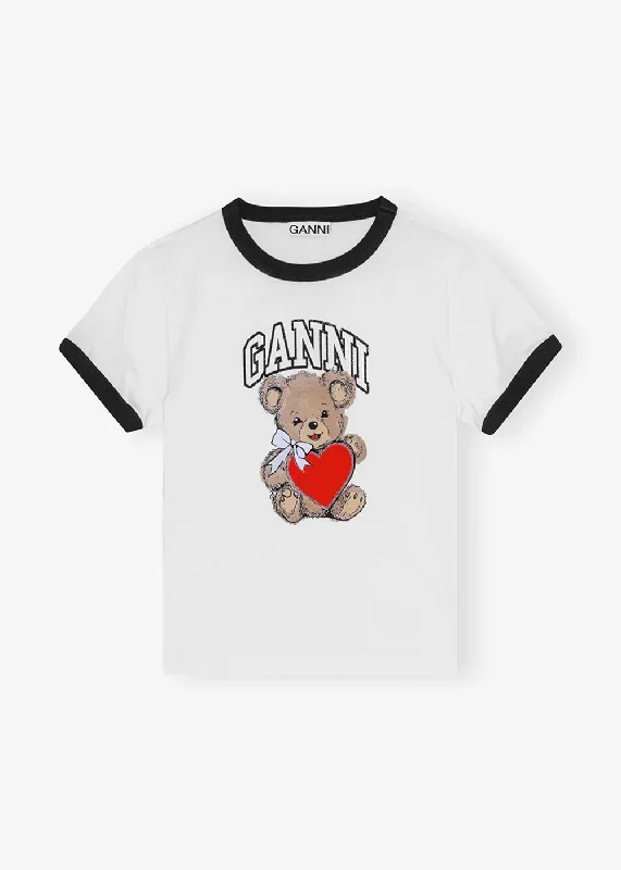 Basic Jersey Bear Small T-Shirt Ribbed T-Shirt High Neck Heavyweight