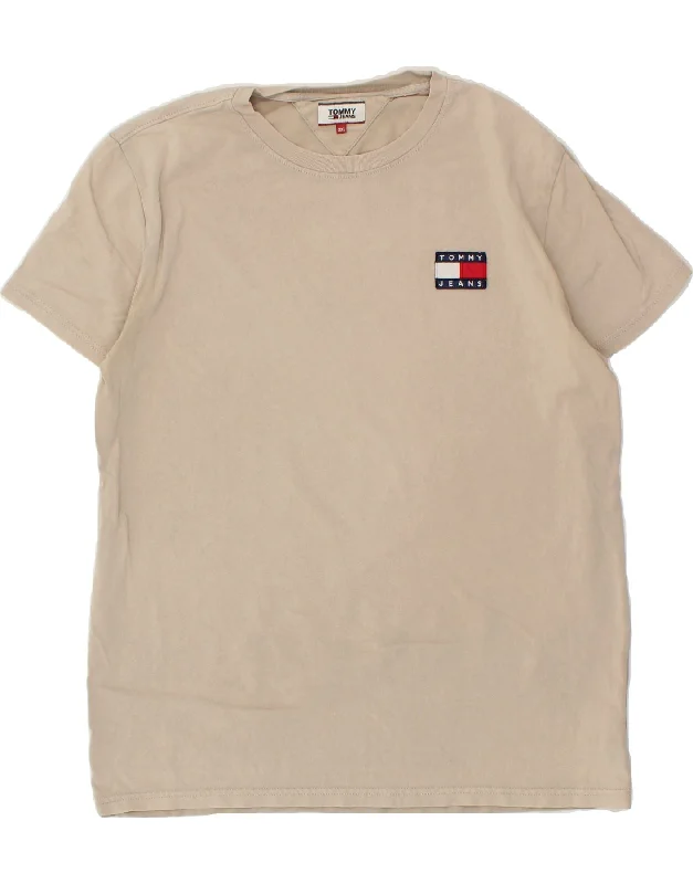 TOMMY HILFIGER Mens T-Shirt Top 2XL Beige Cotton Mesh Blend Leather Blend Suede Blend TOMMY HILFIGER Mens T-Shirt Top 2XL Beige Cotton Mesh Blend Leather Blend Suede Blend