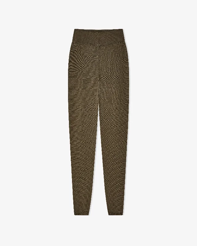 Rick Owens - Women's Knit Leggings - (Dust) Cozy Reflective Detail Leggings