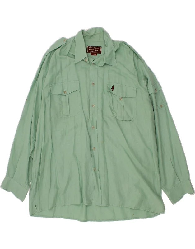 MARLBORO CLASSICS Mens Military Shirt 2XL Green Satin Fabric Silk Fabric Chiffon Fabric MARLBORO CLASSICS Mens Military Shirt 2XL Green Satin Fabric Silk Fabric Chiffon Fabric