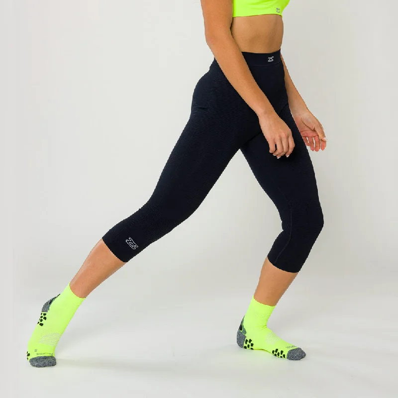 Ultra Compression Women's 3/4 Recovery Leggings Elegant Sheer Leggings
