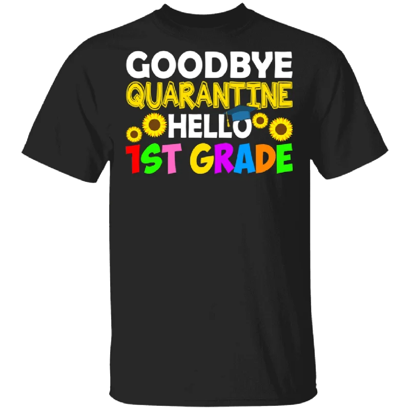 Goodbye Social Distancing Hello 1st Grade Cute Sunflower Shirt Matching 1st Grade Elementary Student Teacher Gifts T-Shirt Solid Color Striped Floral