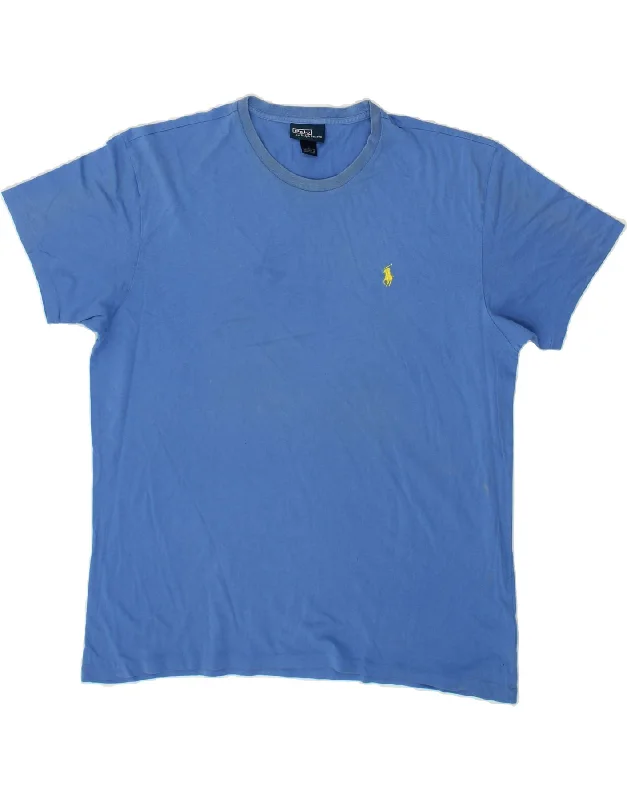 POLO RALPH LAUREN Mens T-Shirt Top Large Blue Cotton Spandex Blend Rayon Blend Denim Blend POLO RALPH LAUREN Mens T-Shirt Top Large Blue Cotton Spandex Blend Rayon Blend Denim Blend