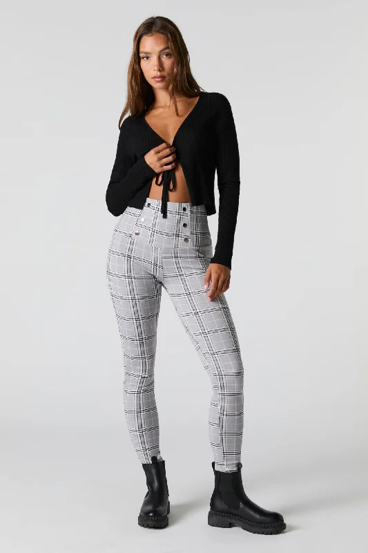 Utility Button Soft Legging Trendy Full-Length Leggings