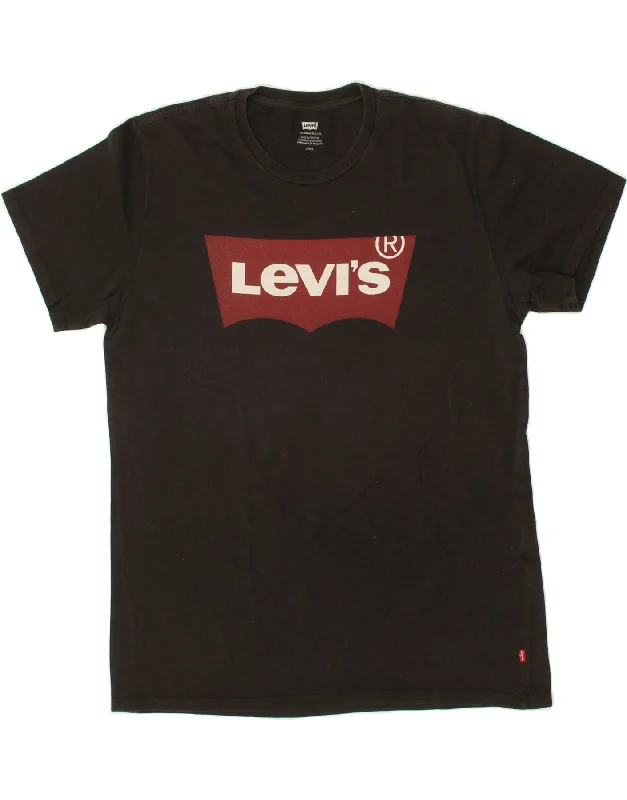 LEVI'S Mens Graphic T-Shirt Top Large Black Cotton Terry Blend Velvet Blend Canvas Blend LEVI'S Mens Graphic T-Shirt Top Large Black Cotton Terry Blend Velvet Blend Canvas Blend