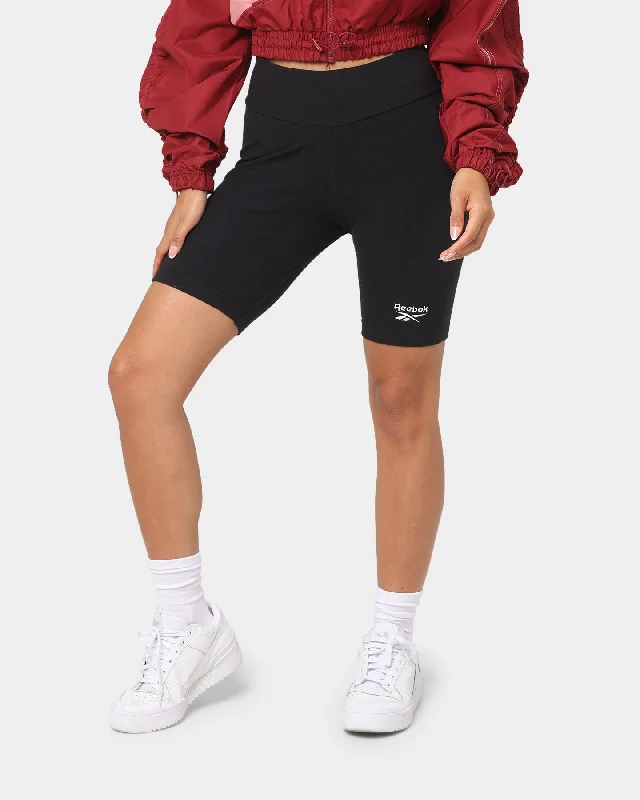 Reebok Women's Classics Legging Shorts Black Trendy Spandex Leggings
