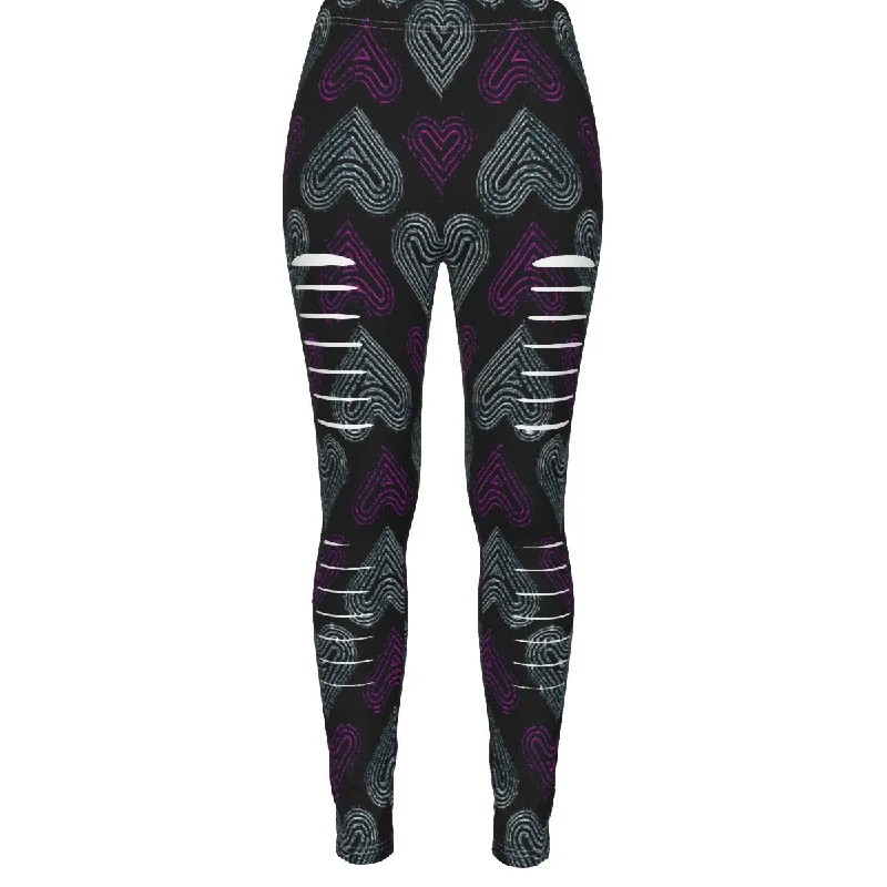 TRP Twisted Patterns 03: Chevron Hearts 01-01 Designer Ripped Leggings Cozy Yoga Compression Leggings TRP Twisted Patterns 03: Chevron Hearts 01-01 Designer Ripped Leggings Cozy Yoga Compression Leggings