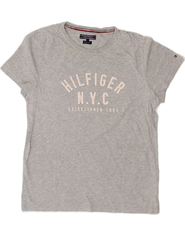 TOMMY HILFIGER Mens NYC Graphic T-Shirt Top Medium Grey Cotton Print Jacquard Patchwork TOMMY HILFIGER Mens NYC Graphic T-Shirt Top Medium Grey Cotton Print Jacquard Patchwork