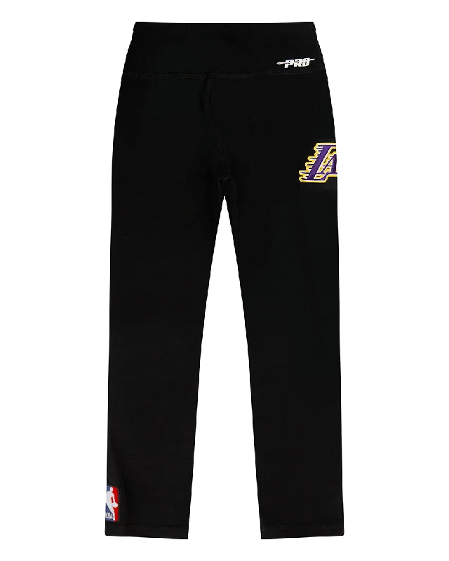 NBA LOS ANGELES LAKERS RETRO CLASSIC LITTLE GIRLS  LEGGING (BLACK) Fashionable Lacy Detail Leggings