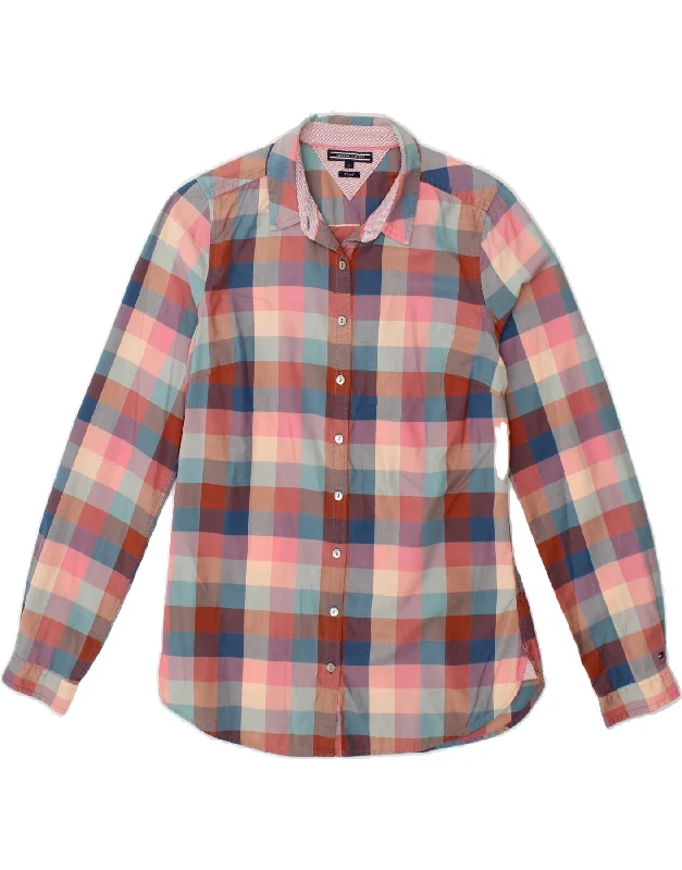 TOMMY HILFIGER Womens Fitted Shirt US 6 Medium Multicoloured Check Cotton Machine Wash Dry Clean Hand Wash TOMMY HILFIGER Womens Fitted Shirt US 6 Medium Multicoloured Check Cotton Machine Wash Dry Clean Hand Wash
