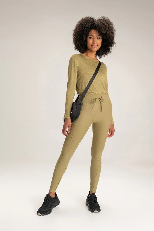 Neoprene Tie Leggings Stylish Camo Print Leggings