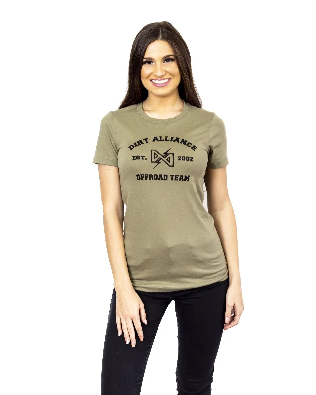 Dirt Alliance - Unified Women’s T-Shirt - Army Green Chenille Brocade Lace