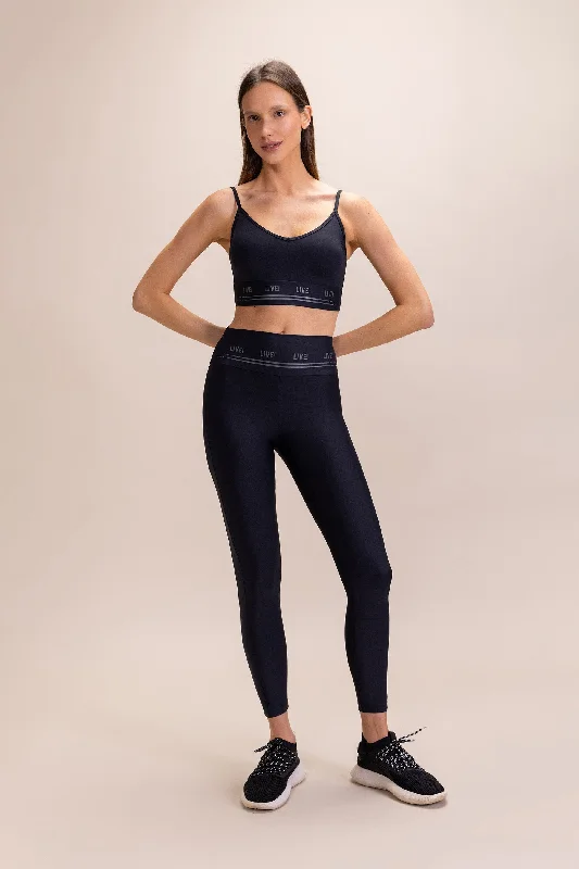 Block Signature Leggings Comfortable Slip-On Compression Leggings