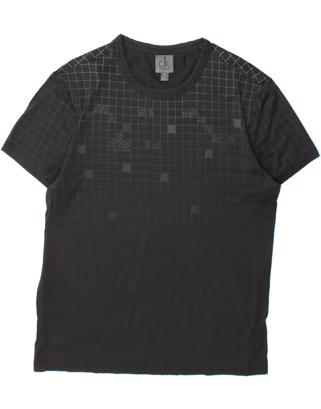 CALVIN KLEIN Mens T-Shirt Top IT 50 Medium Black Geometric Cotton Cashmere Blend Cotton Blend Poly Blend CALVIN KLEIN Mens T-Shirt Top IT 50 Medium Black Geometric Cotton Cashmere Blend Cotton Blend Poly Blend