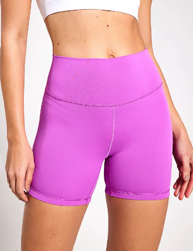 All Me 5-Inch Short Leggings - Purple Burst Comfortable Ribbed Waistband Leggings