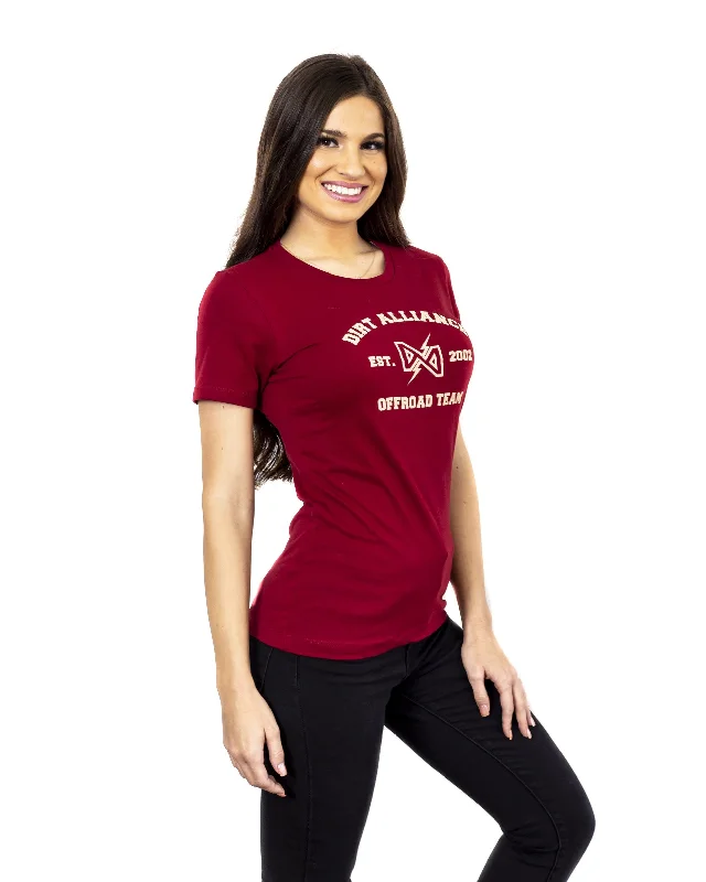 Dirt Alliance - Unified Women’s T-Shirt - Scarlet Red Handmade Hand-knitted Hand-woven Dirt Alliance - Unified Women’s T-Shirt - Scarlet Red Handmade Hand-knitted Hand-woven