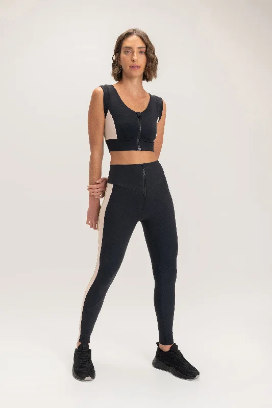 Active Zip Leggings Trendy Ombre Effect Leggings