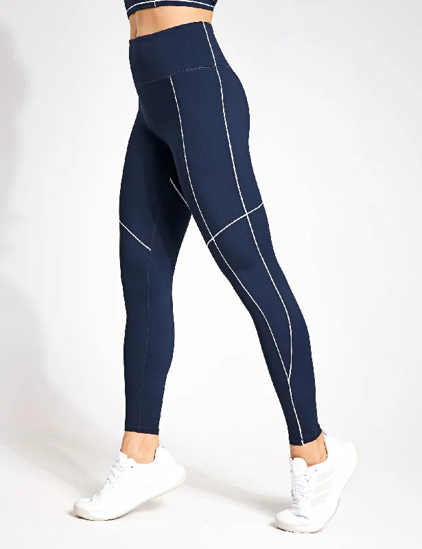Amara Legging - Navy Blue/White Stylish Stretch Pants Leggings
