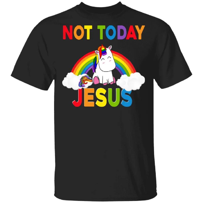 Not Today Jesus Cute LGBT Rainbow Unicorn Shirt Matching Proud LGBT Support Gay Lesbian Christian Gifts T-Shirt Boxy Fit Fitted Loose Not Today Jesus Cute LGBT Rainbow Unicorn Shirt Matching Proud LGBT Support Gay Lesbian Christian Gifts T-Shirt Boxy Fit Fitted Loose