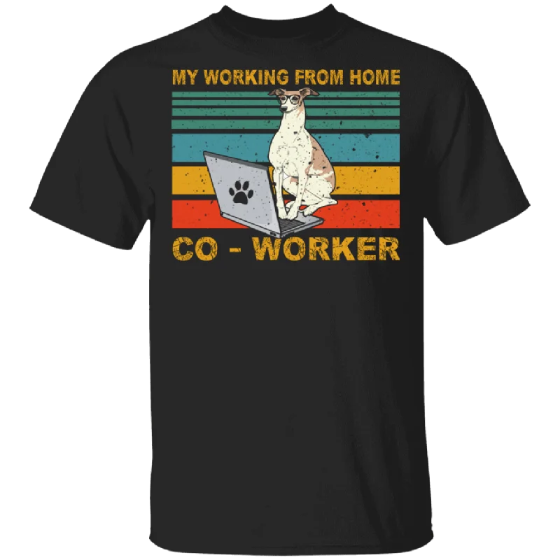 Vintage Retro My Working From Home Co-Worker Funny Whippet Beside Laptop Shirt Matching Whippet Dog Lover Owner Gifts T-Shirt Print Jacquard Patchwork Vintage Retro My Working From Home Co-Worker Funny Whippet Beside Laptop Shirt Matching Whippet Dog Lover Owner Gifts T-Shirt Print Jacquard Patchwork