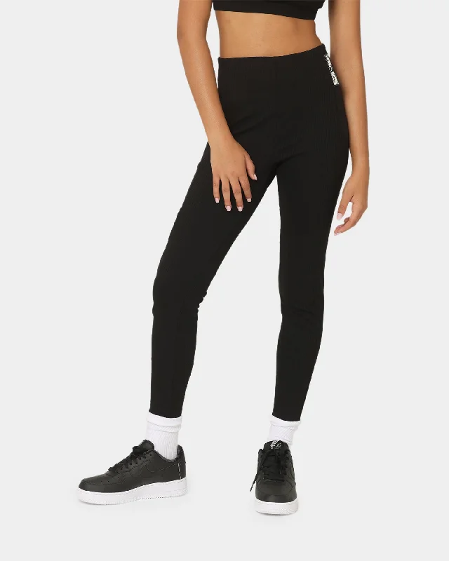Puma Women's Team Ribbed Leggings Puma Black Cozy Workout Performance Leggings