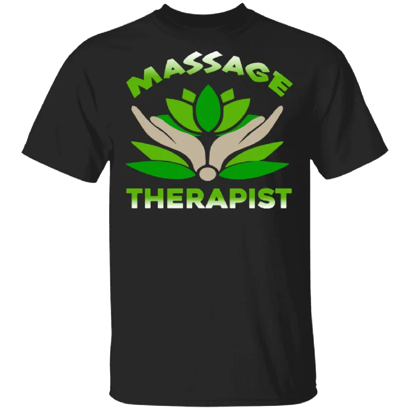 Massage Therapist Cute The Green Lotus On Hands Shirt Matching Men Women Massage Lovers Massage Therapist Gifts T-Shirt Elegant Classic Vintage