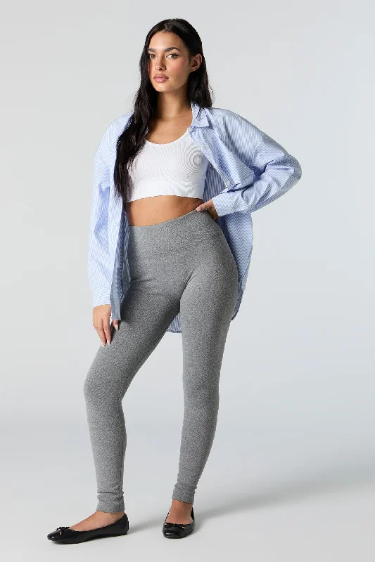 Seamless High Rise Fleece Legging Trendy Patterned Leggings