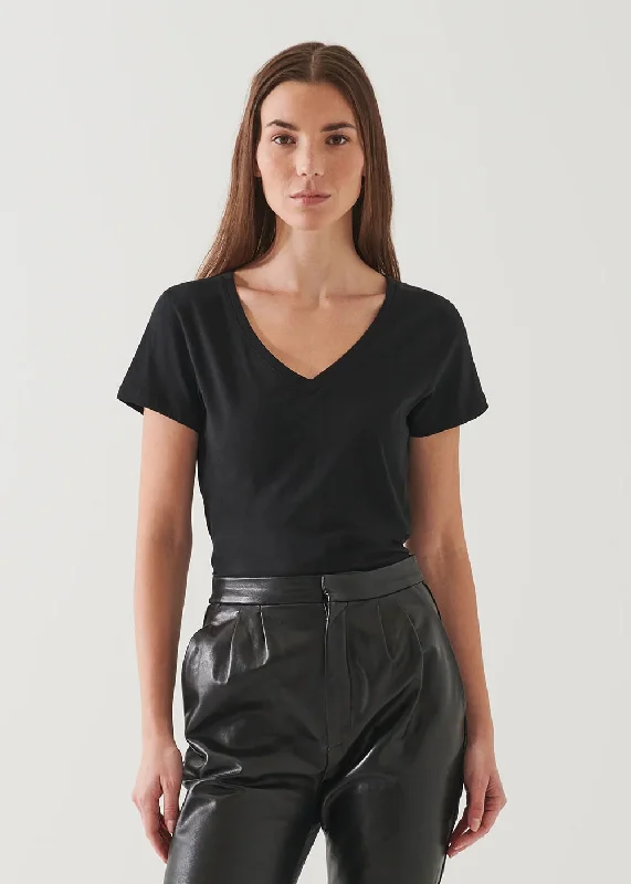 Classic Fit V Neck T-Shirt Thin T-Shirt Open Front Quick Dry