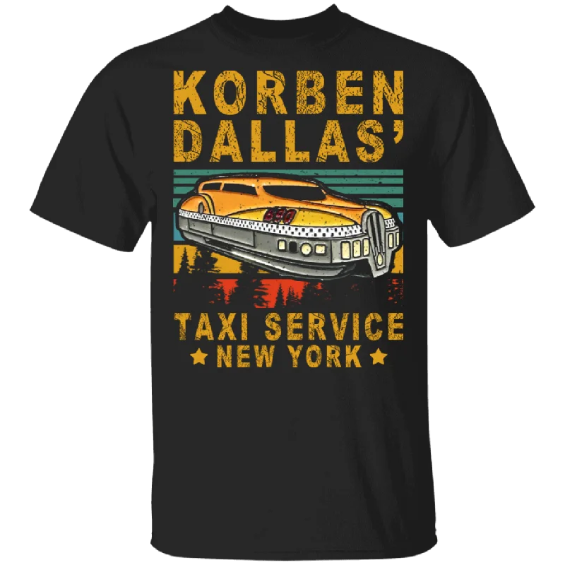 Vintage Retro Korben Dallas' Taxi Service New York Funny Taxi Shirt Matching Taxi Cab Driver American Gifts T-Shirt Boxy Fit Fitted Loose