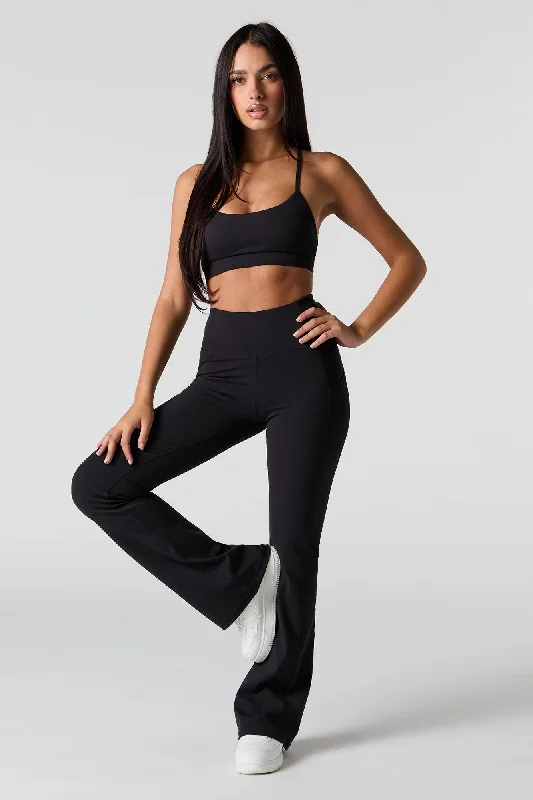 Active Side Pocket Flare Legging Comfortable Plus Size Leggings