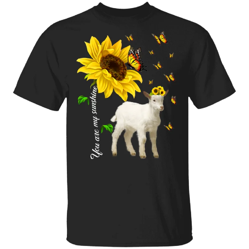 You Are My Sunshine Cute Butterflies Sunflower Goat Shirt Matching Goat Lover Fans Farmer Rancher Gifts T-Shirt Iron Safe Non-Iron Wrinkle Free You Are My Sunshine Cute Butterflies Sunflower Goat Shirt Matching Goat Lover Fans Farmer Rancher Gifts T-Shirt Iron Safe Non-Iron Wrinkle Free