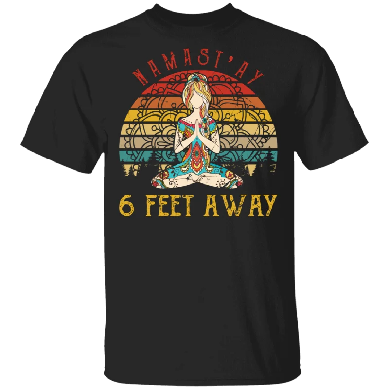 Vintage Retro Namast'ay 6 Feet Away Cute Meditating Tattoo Women Shirt Matching Meditation Yoga Lover Women Gifts T-Shirt Sequined Glittery Shiny Vintage Retro Namast'ay 6 Feet Away Cute Meditating Tattoo Women Shirt Matching Meditation Yoga Lover Women Gifts T-Shirt Sequined Glittery Shiny