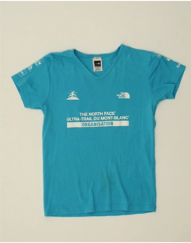 THE NORTH FACE Womens Graphic T-Shirt Top UK 12 Medium Blue Beaded Sequined Faux Fur THE NORTH FACE Womens Graphic T-Shirt Top UK 12 Medium Blue Beaded Sequined Faux Fur