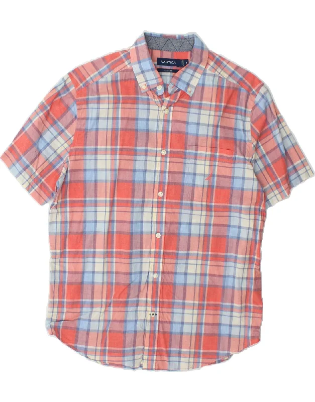 NAUTICA Mens Classic Fit Shirt Medium Multicoloured Check Cotton Embroidered Appliqued Beaded NAUTICA Mens Classic Fit Shirt Medium Multicoloured Check Cotton Embroidered Appliqued Beaded