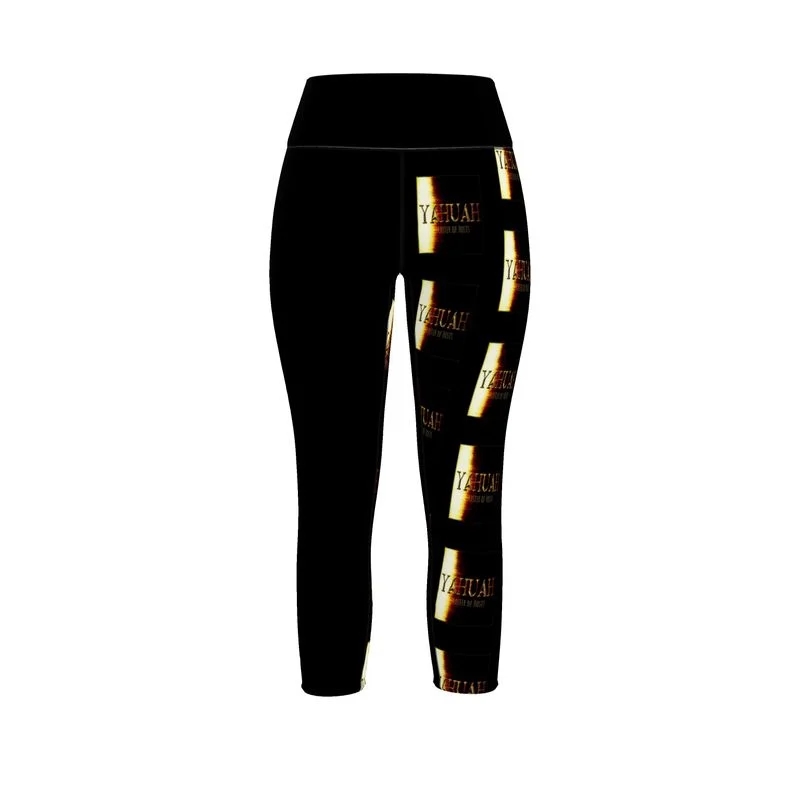 Yahuah-Master of Hosts 01-03 Designer Capri Sports Leggings Trendy Leather-Look Workout Leggings Yahuah-Master of Hosts 01-03 Designer Capri Sports Leggings Trendy Leather-Look Workout Leggings