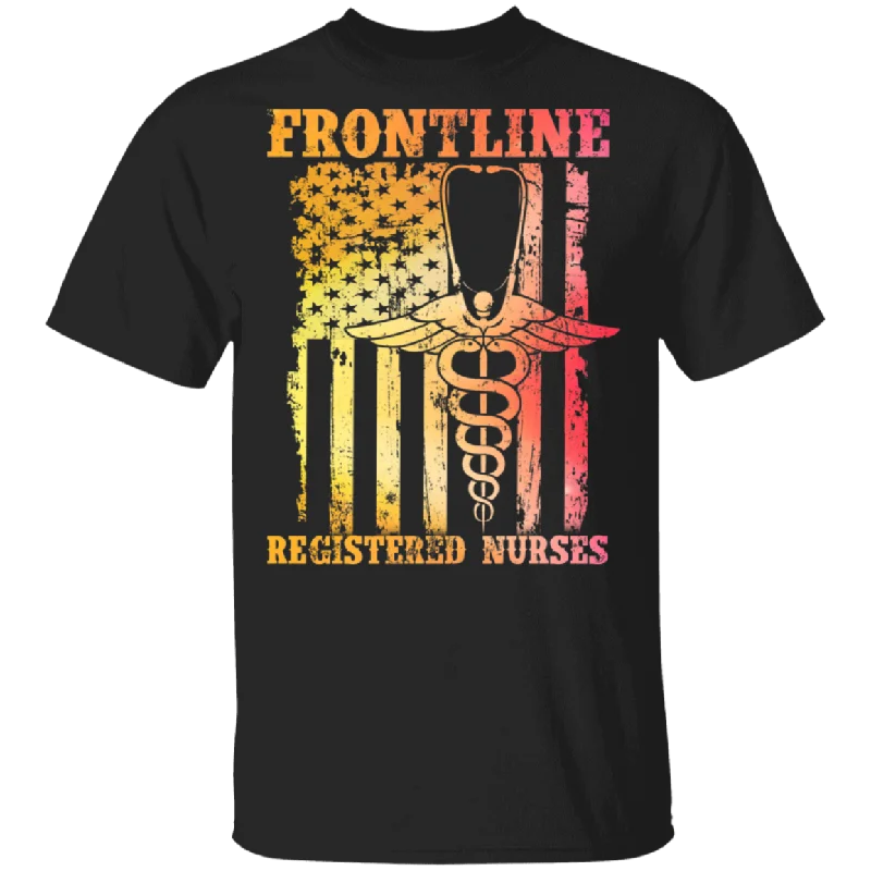 Frontline Registered Nurses Cute Medical Symbol On American Flag Shirt Matching Nurse Doctor Medical Gifts T-Shirt Hooded Caped Shawl Collar Frontline Registered Nurses Cute Medical Symbol On American Flag Shirt Matching Nurse Doctor Medical Gifts T-Shirt Hooded Caped Shawl Collar