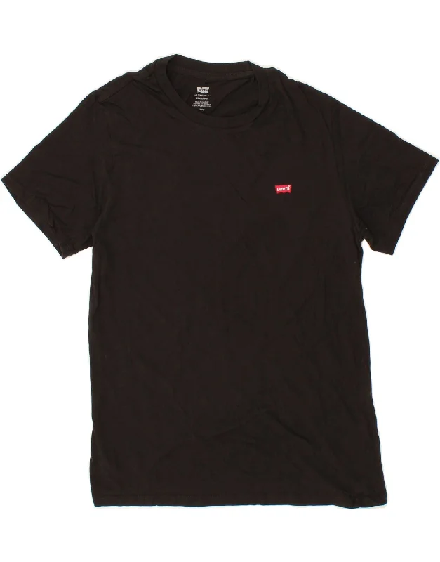 LEVI'S Mens Standard Fit T-Shirt Top Small Black Cotton Welt Pockets Slit Pockets