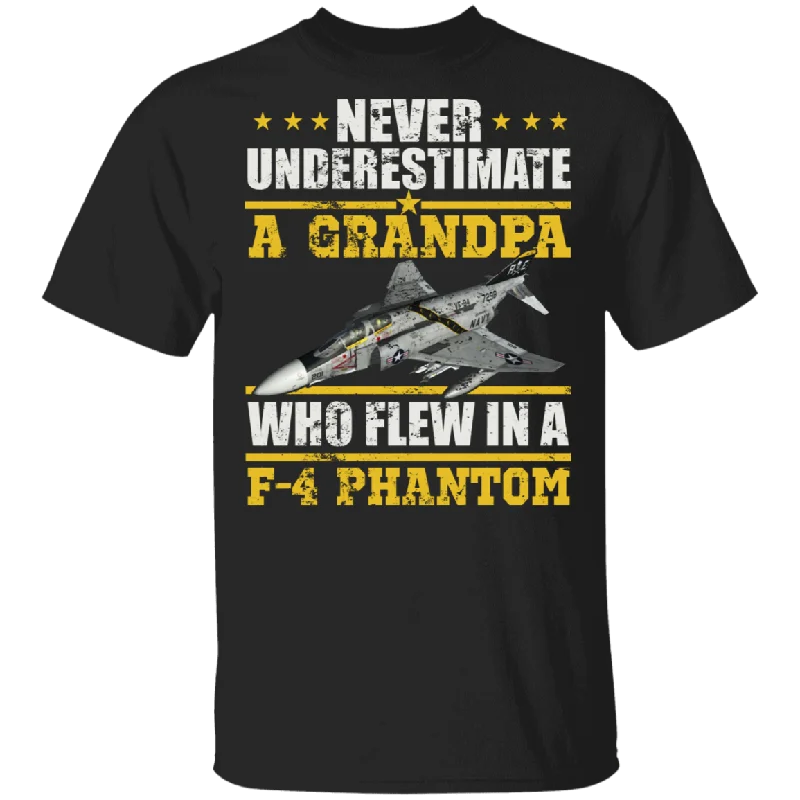 Never Underestimate A Grandpa Who Flew In A F-4 Phantom Aircraft Shirt Matching Soldier Veteran Navy Army Gifts T-Shirt Seamless Knitted Crochet Never Underestimate A Grandpa Who Flew In A F-4 Phantom Aircraft Shirt Matching Soldier Veteran Navy Army Gifts T-Shirt Seamless Knitted Crochet