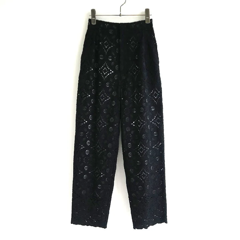 SALE 50%OFF ! <br/>【GREED】<br>Scallop Lace Cropped Pants<br>6075200016 Casual Skinny Fit Pants
