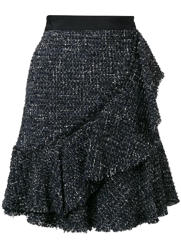 sparkle bouclé skirt leather skirt durable