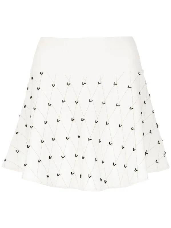 flared knit skirt satin skirt smooth