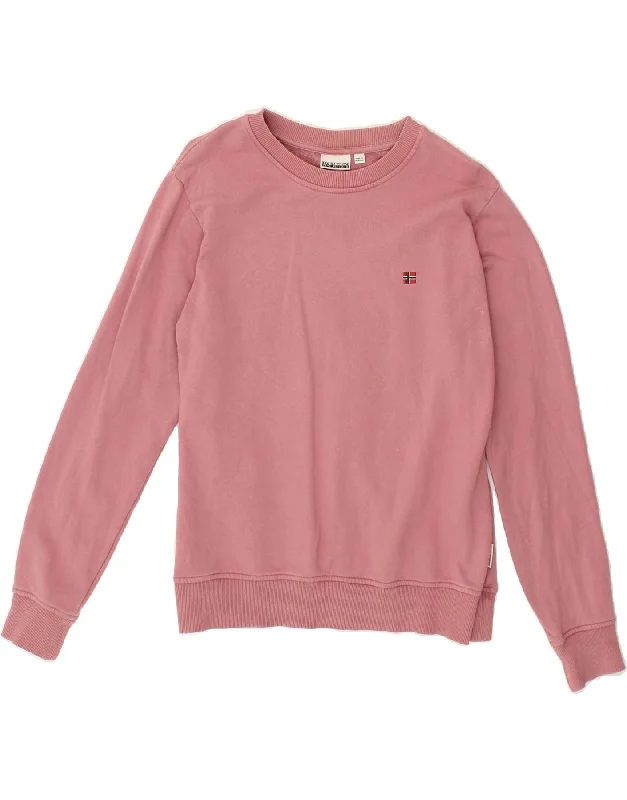 NAPAPIJRI Womens Oversized Sweatshirt Jumper UK 10 Small Pink Cotton Hoodie with Batwing Sleeves Loose Dramatic NAPAPIJRI Womens Oversized Sweatshirt Jumper UK 10 Small Pink Cotton Hoodie with Batwing Sleeves Loose Dramatic