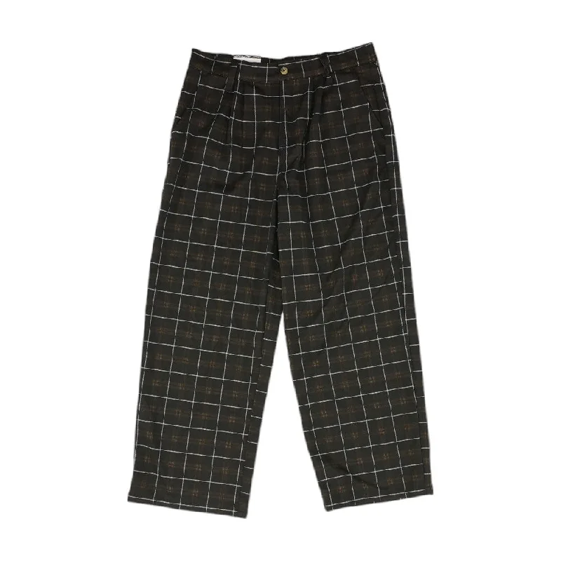 Brown Plaid Pants Casual Drawstring Pants