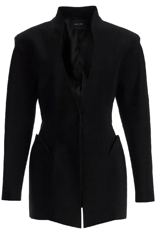 Short Black V-neck Jacket With Contemporary Design  - Black Trench Coat Raincoat Waterproof Jacket
