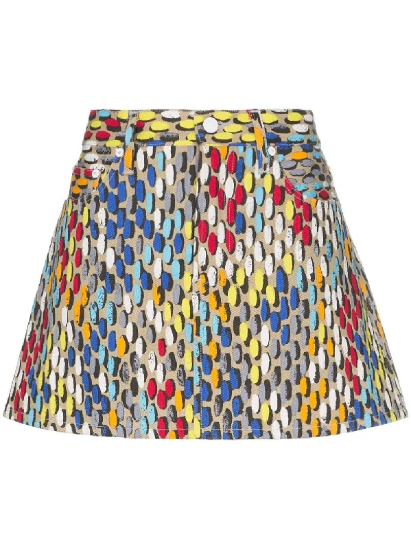 Printed Mini Skirt leather skirt refined