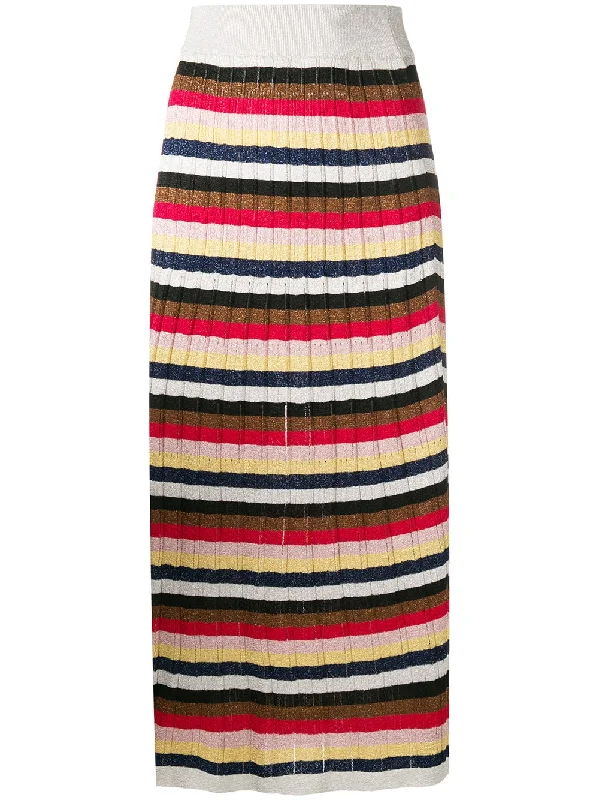 striped midi skirt cashmere skirt rich